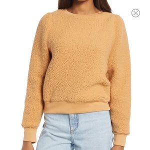 Treasure & Bond Brushed Fleece Puff-Sleeve Sweatshirt